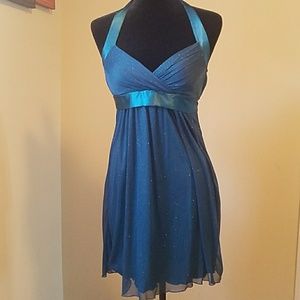 Glitter halter dress